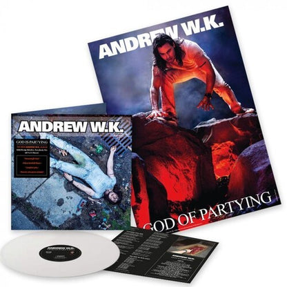 Andrew W.K. God Is Partying (Parental Advisory Explicit Lyrics, Colored Vinyl, White, Poster) | Vinyl