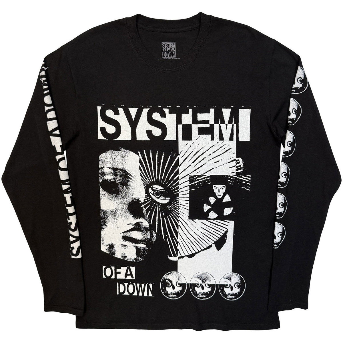 System Of A Down Hypno Hi-Contrast Unisex Long Sleeve T-Shirt (Black) | Apparel