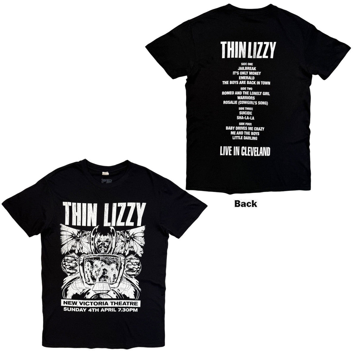 Thin Lizzy Jailbreak Flyer Cleveland ’76 Unisex T-Shirt (Black) | Apparel